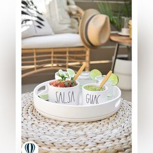 Rae Dunn salsa & guacamole bowels with spoons new with tags unopened.